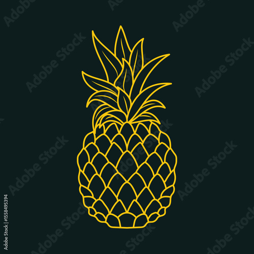 Pineapple luxury trendy applicable design elegant abstract vector illustration artwork