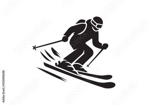 Skier Silhouette Vector illustration