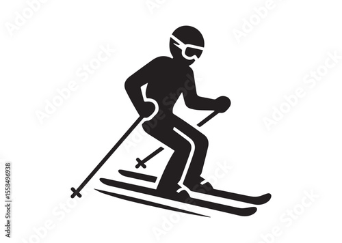 Skier Silhouette Vector illustration