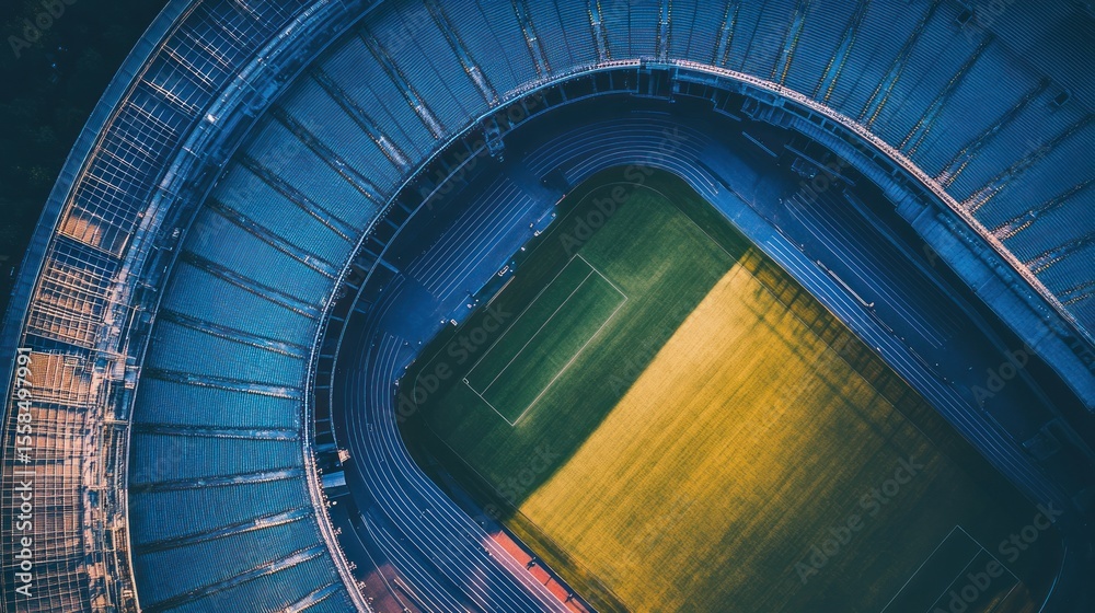 Fototapeta premium Aerial view of a stadium