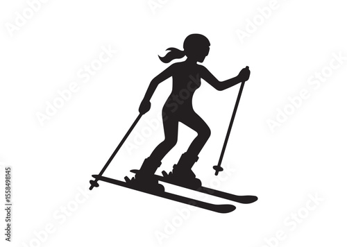 Skier Silhouette Vector illustration