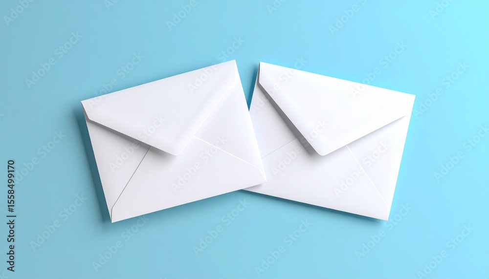 white envelope on blue background white envelope on blue background