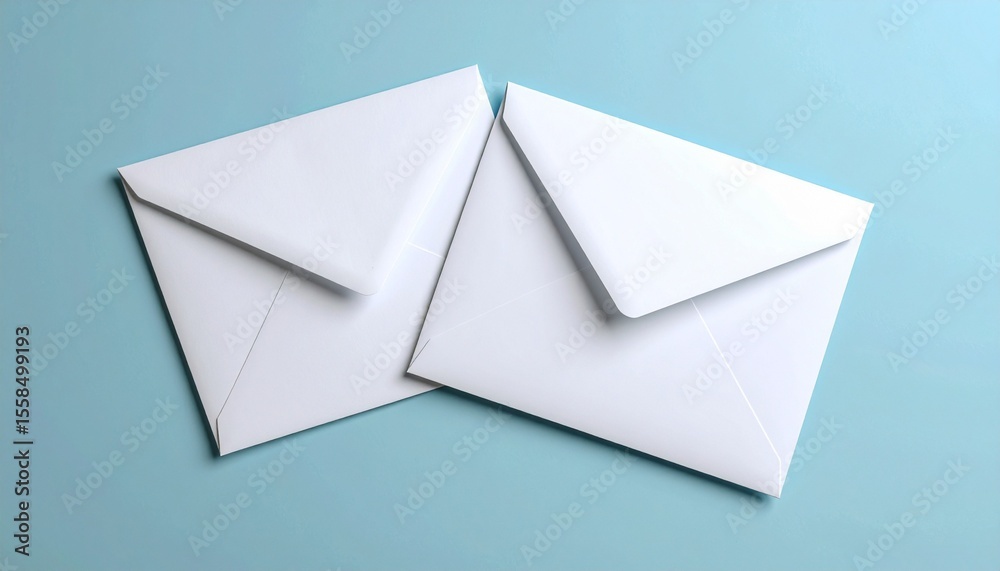 white envelope on blue background white envelope on blue background