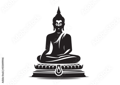budha logo silhouette vecor, budha logo logo icon silhouette, happy buddha purnima, silhouette of a buddha with lotus vector, sitting buddha silhouette logo vector on a white background.