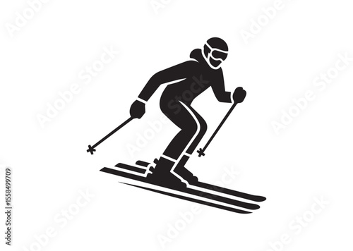 Skier Silhouette Vector illustration