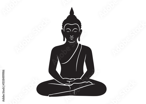 budha logo silhouette vecor, budha logo logo icon silhouette, happy buddha purnima, silhouette of a buddha with lotus vector, sitting buddha silhouette logo vector on a white background.