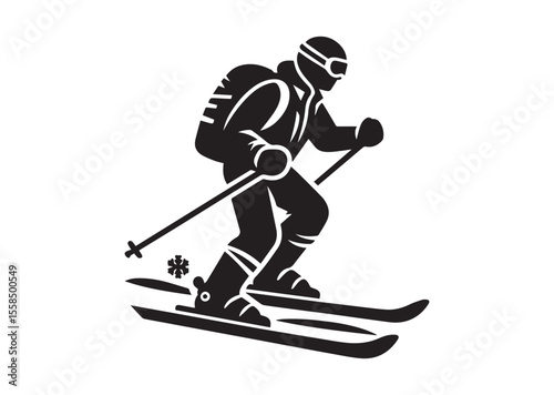 Skier Silhouette Vector illustration