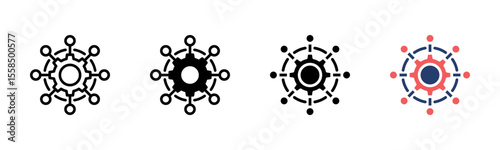Management icon sheet multiple style collection