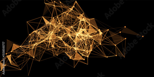 banner with low poly connections design 0406