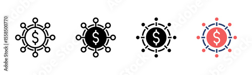 Business Model icon sheet multiple style collection