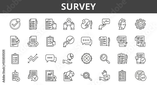 Survey Icons Collection A Versatile Set for Data Analysis and Feedback Forms