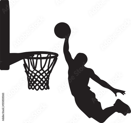 Vector sport silhouettes of people playing football, soccer, and basketball, with a man dancer and a jumping skateboarderSilhouette of diverse sports players, including soccer, football, and basketb