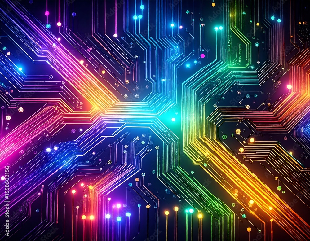 Fototapeta premium Colorful circuit board pattern