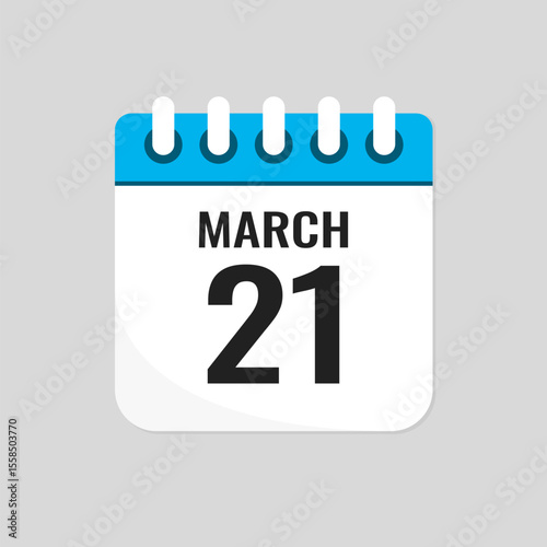 Icon page calendar day - 21 March