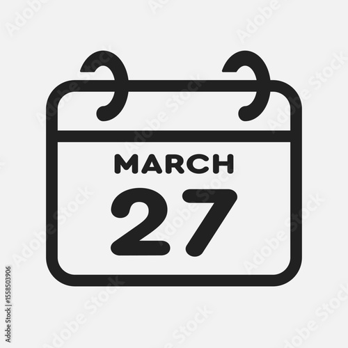 Icon page calendar day - 27 March