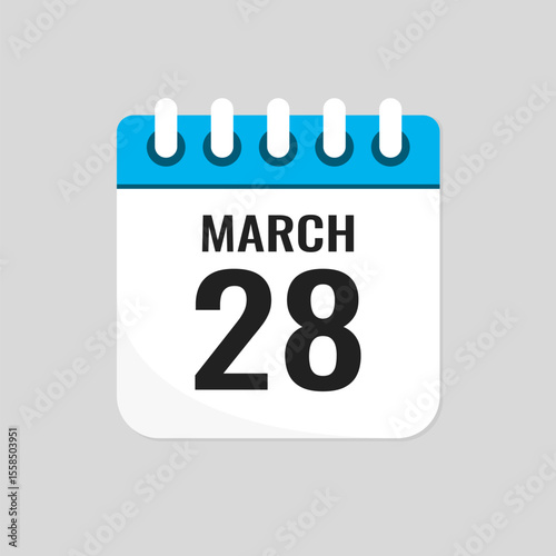 Icon page calendar day - 28 March