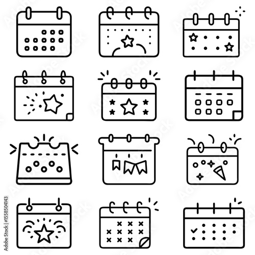 Collection of honeymoon themed icons including travel, romance, and celebration elements shown here