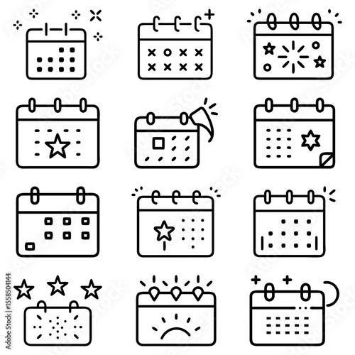 Collection of customer service icons featuring support communication and assistance symbols in outline style