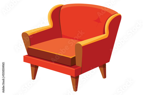 Comfortable Red Armchair Cozy Home Furniture Design