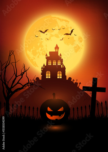 spooky halloween landscape background 2709