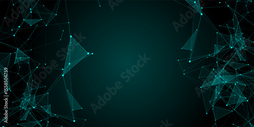 abstract banner with low poly plexus design 0801