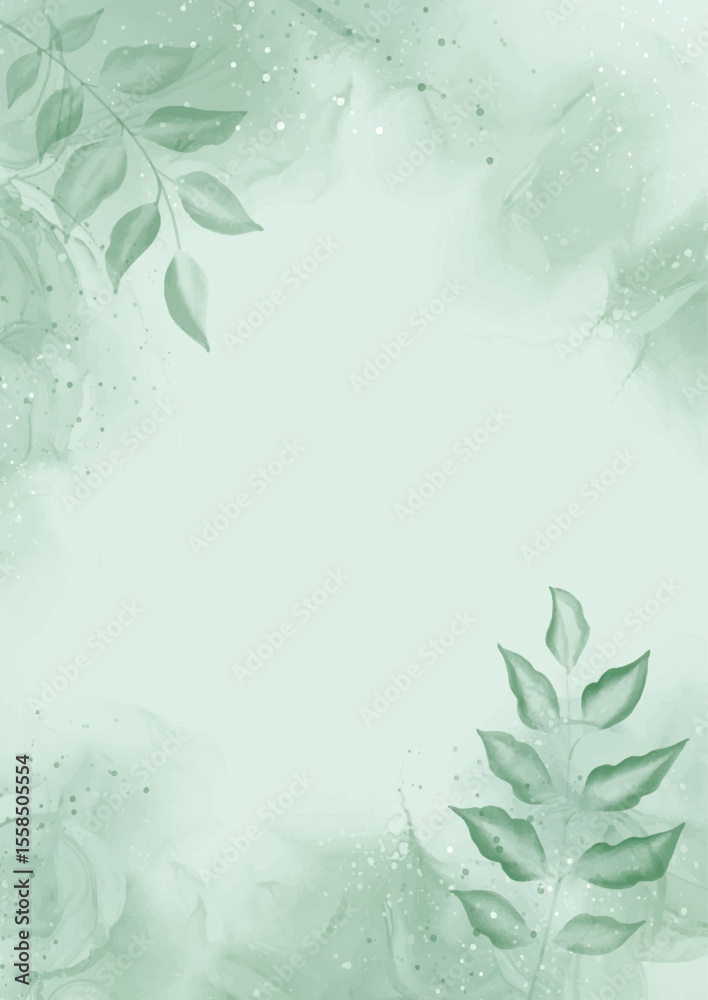 Elegant hand painted floral watercolour background n shades of green 2506 Elegant hand painted floral watercolour background n shades of green 2506