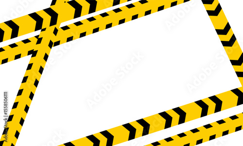 Crisscross police caution tapes with bold yellow and black design