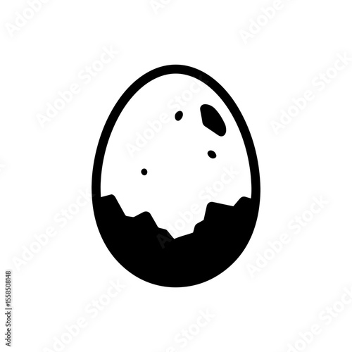 Dinosaur egg silhouette vector flat illustration design.