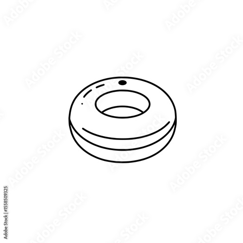 Inflatable ring: A simple yet stylish outline of a classic inflatable ring.