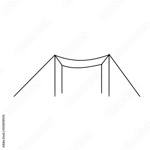 Minimalist Bridge Silhouette: A clean, minimalist silhouette of a suspension bridge, showcasing architectural simplicity.