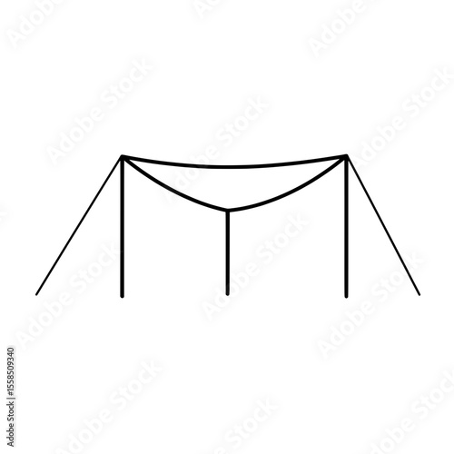 Geometric Line Canopy: A minimalist graphic rendering a canopy structure, constructed with clean lines and a simple geometric design, evokes a sense of modernism.