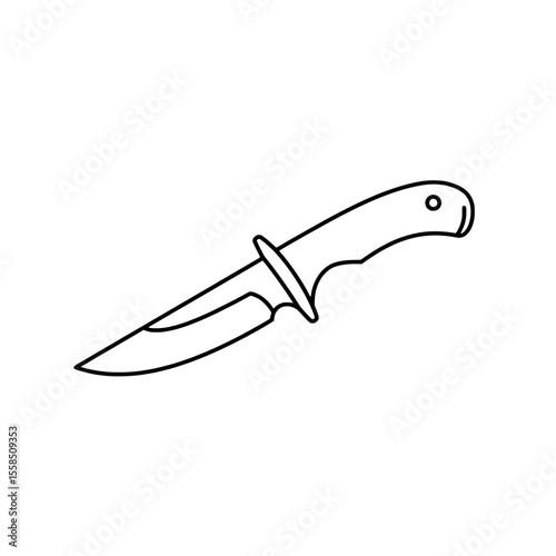 Sharp Utility: An isolated view of a clean, sharp knife. A simple image to represent cutting edge design and functionality.
