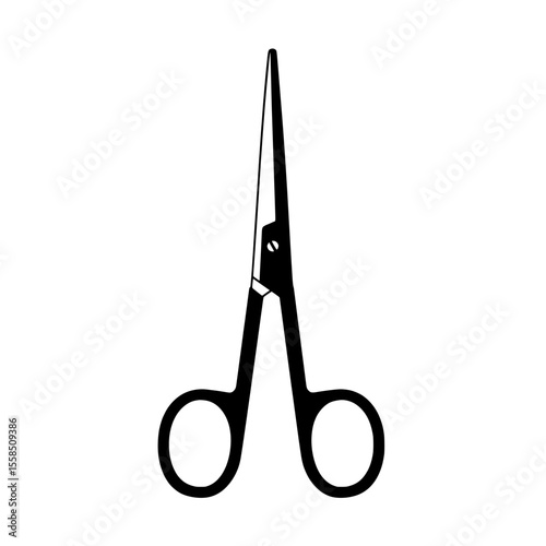 Scissors isolated: A pair of scissors, simple and elegant, with clean lines, ideal for graphic design projects.