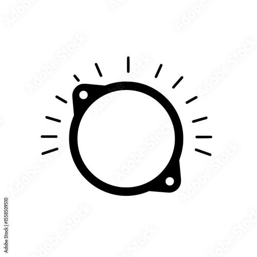 Abstract Radiance Circle: A simple yet striking, graphic rendering of a radiating circle, suggesting concepts like illumination, energy, or a focal point.