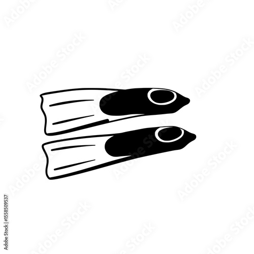 Aquatic Glide: Isolated image of flippers, ideal for conveying the spirit of water-based pursuits and oceanic adventures. 