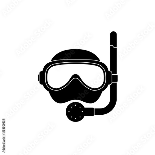 Snorkeling Mask: A sleek silhouette of a snorkeling mask and snorkel, embodying the essence of underwater exploration and aquatic adventures.