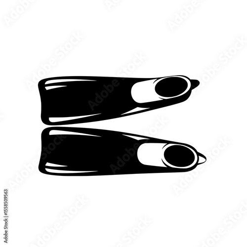 Diving Fins: A sleek pair of diving fins sit parallel, icons of underwater exploration, diving, and aquatic adventure.