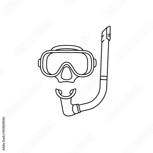 Snorkeling Gear: A simple line drawing of a diving mask and snorkel, perfect for summer vacation planning.
