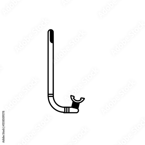 Snorkel: A close-up illustration of a snorkel, designed for underwater breathing, its curved form and mouthpiece is prominent, symbolizing aquatic adventure and exploration.