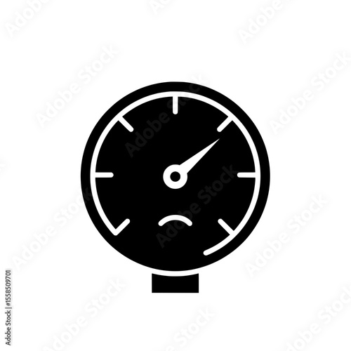 Pressure Gauge Illustration: A symbolic representation of a pressure gauge, rendered in a minimalist, black and white style, its needle pointing to a critical level.