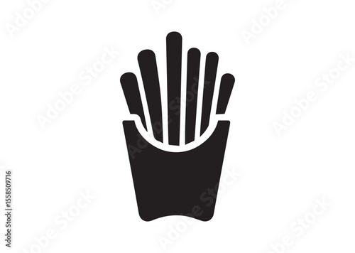 French fry Silhouette Vector Illustration