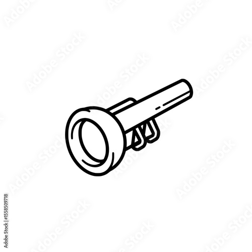 Trumpet Sketch: A simple, elegant line drawing of a trumpet. Capturing the essence of this classic musical instrument.