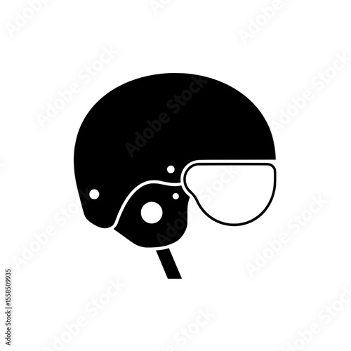 Classic Motorbike Helmet Silhouette: A stylish and iconic black motorcycle helmet silhouette, exuding a sense of classic coolness, and representing safety.
