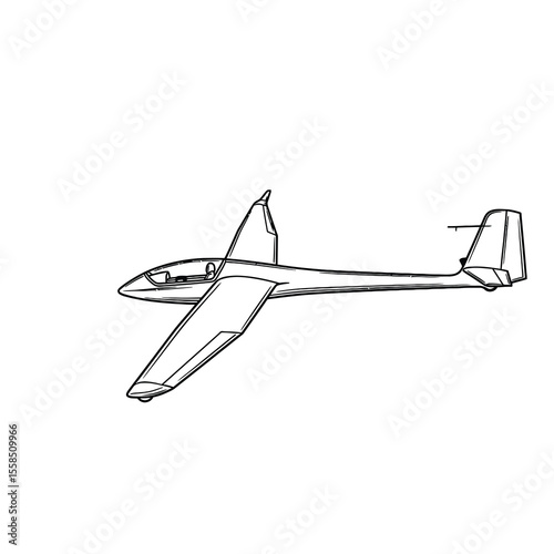 Sleek glider aircraft with long wings and tail airplane aviation