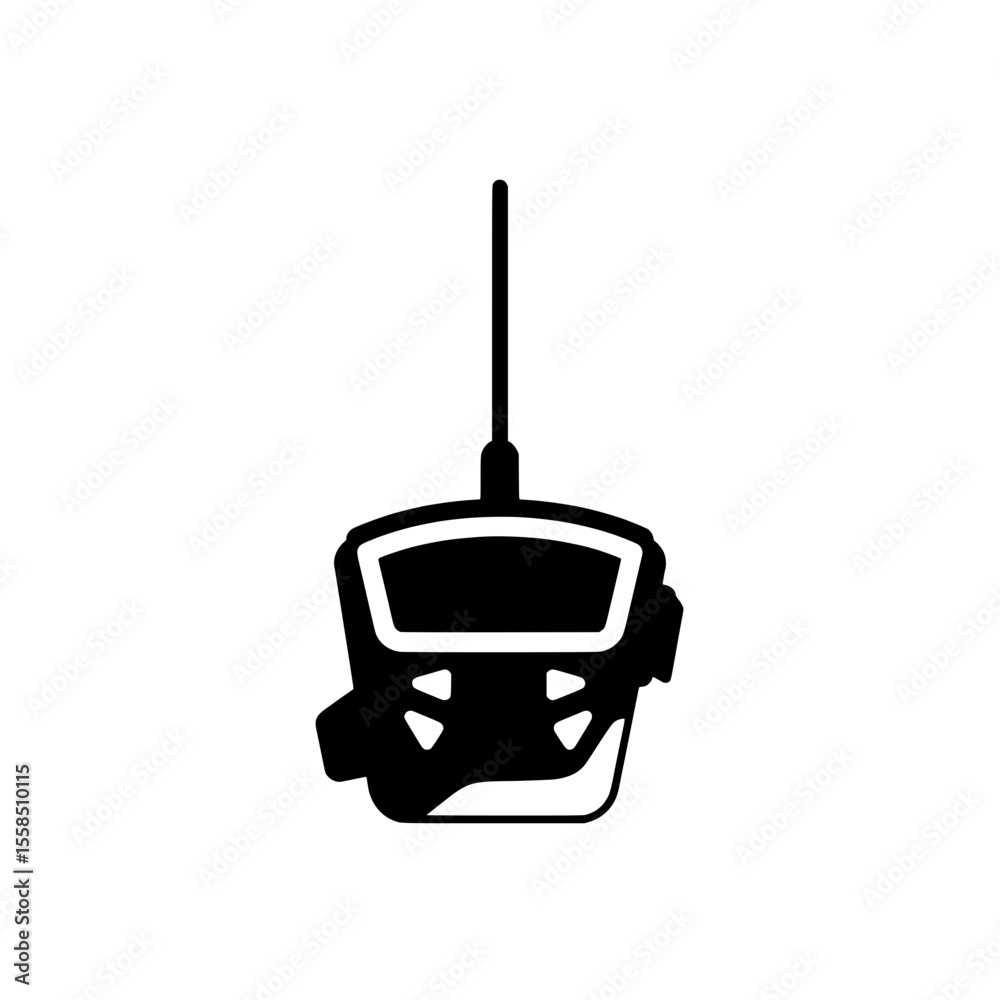 Fototapeta premium Black and White Sonar Icon: Sonar icon in minimalist black and white, conveying a sense of technology and precision in navigation and detection.