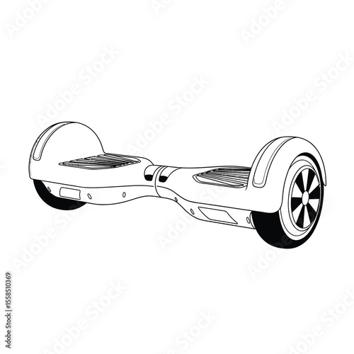Sleek personal transporter with wheels and footpads hoverboard electric
