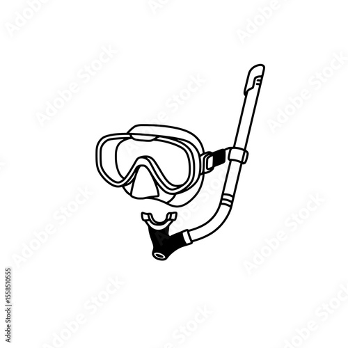 Snorkel Gear: A simple outline of snorkel gear, a must-have for any underwater adventure.