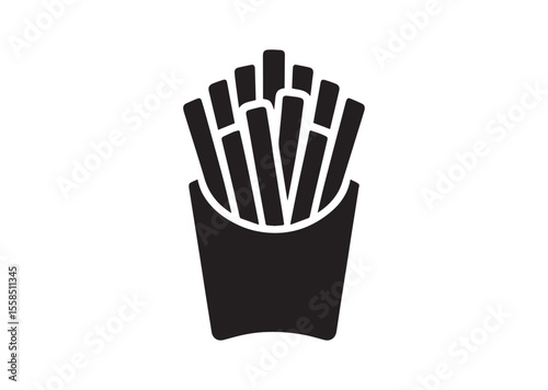 French fry Silhouette Vector Illustration