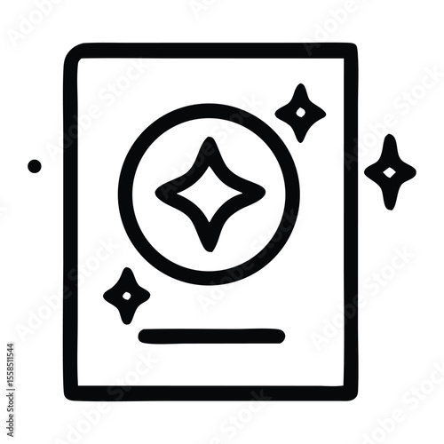 Gold foil icon of a shiny certificate award with a simple drawing and elegant design. Suitable for certificates, awards, and diplomas