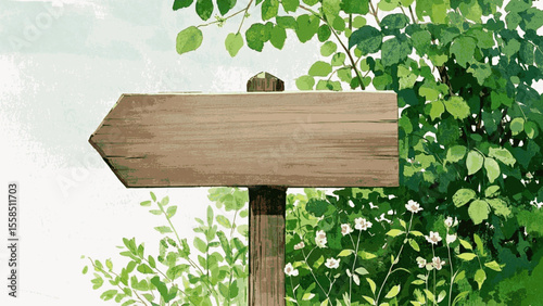 Signpost in Mist Signpost isolated watercolor vector illustration svg